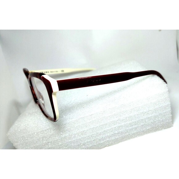 Prada VPR RO1V Burgundy White Eyeglasses Frames Only Two Tone Italy 53-16-140 - Picture 2 of 14